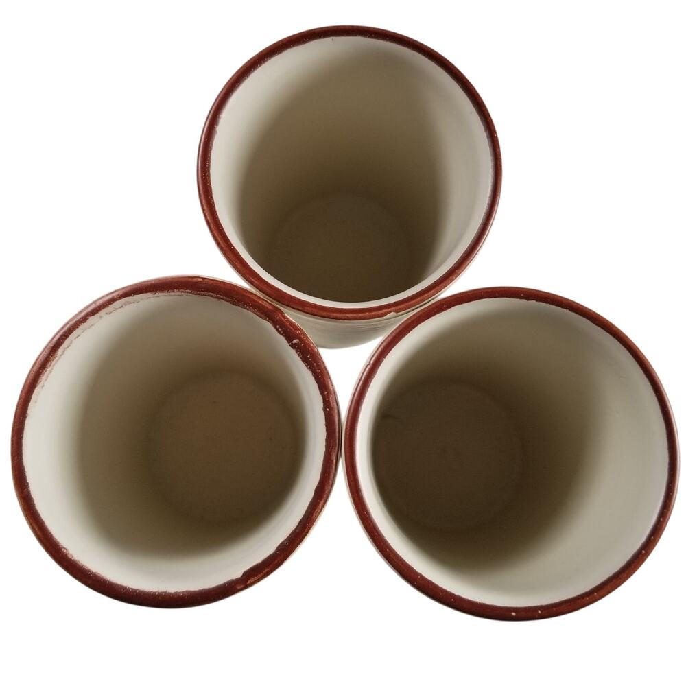 Vtg Gmundner Keramik Austria Hand Painted Tumblers Set 3 Folk Art Cups - Picture 3 of 9
